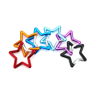 제조업체는 크고 작은 색상의 별 모양의 수하물 하드웨어 액세서리 카라비너를 공급합니다.